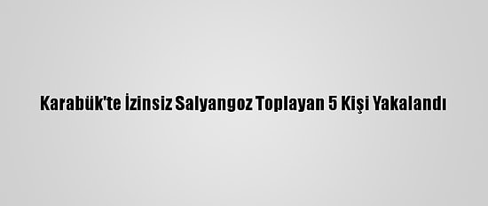 Karabük'te İzinsiz Salyangoz Toplayan 5 Kişi Yakalandı