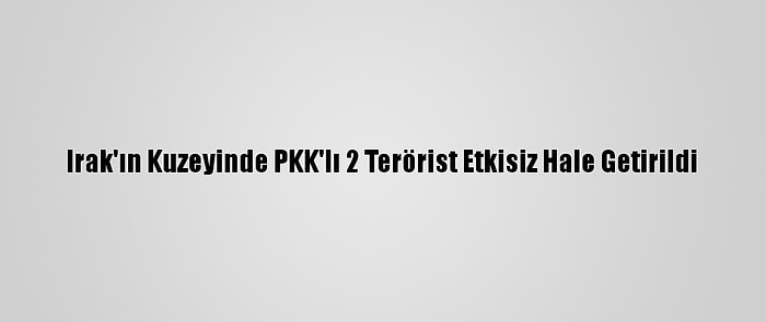 Irak'ın Kuzeyinde PKK'lı 2 Terörist Etkisiz Hale Getirildi