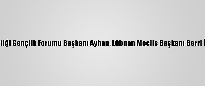 İslam İşbirliği Gençlik Forumu Başkanı Ayhan, Lübnan Meclis Başkanı Berri İle Görüştü