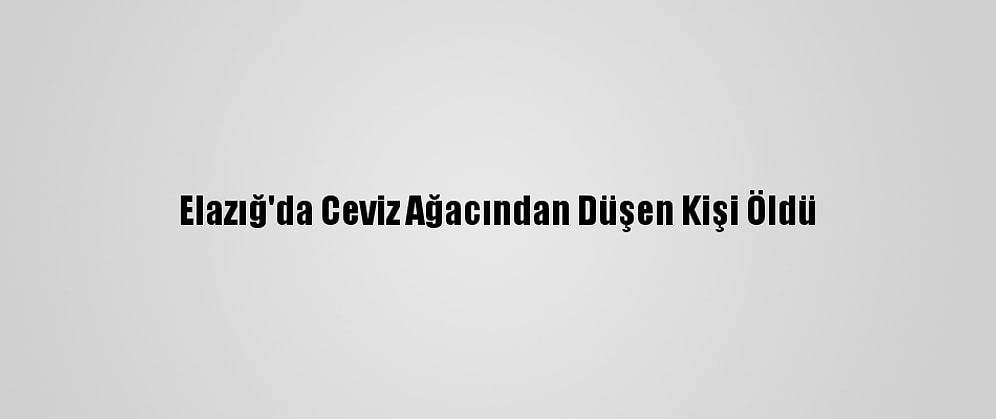 Elazığ'da Ceviz Ağacından Düşen Kişi Öldü