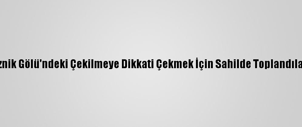 İznik Gölü'ndeki Çekilmeye Dikkati Çekmek İçin Sahilde Toplandılar