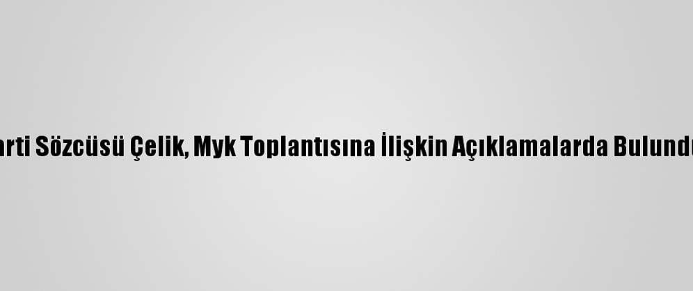 Ak Parti Sözcüsü Çelik, Myk Toplantısına İlişkin Açıklamalarda Bulundu: (3)