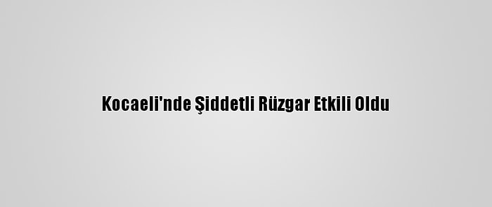 Kocaeli'nde Şiddetli Rüzgar Etkili Oldu