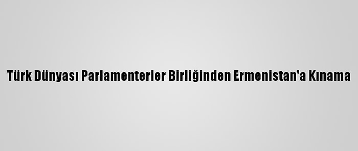 Türk Dünyası Parlamenterler Birliğinden Ermenistan'a Kınama