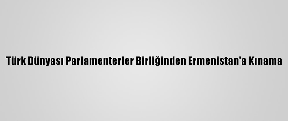 Türk Dünyası Parlamenterler Birliğinden Ermenistan'a Kınama