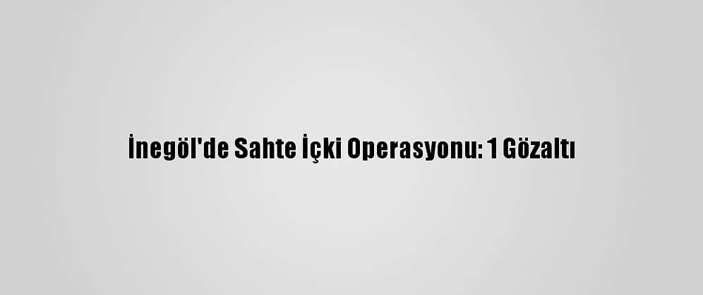 İnegöl'de Sahte İçki Operasyonu: 1 Gözaltı