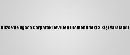 Düzce'de Ağaca Çarparak Devrilen Otomobildeki 3 Kişi Yaralandı