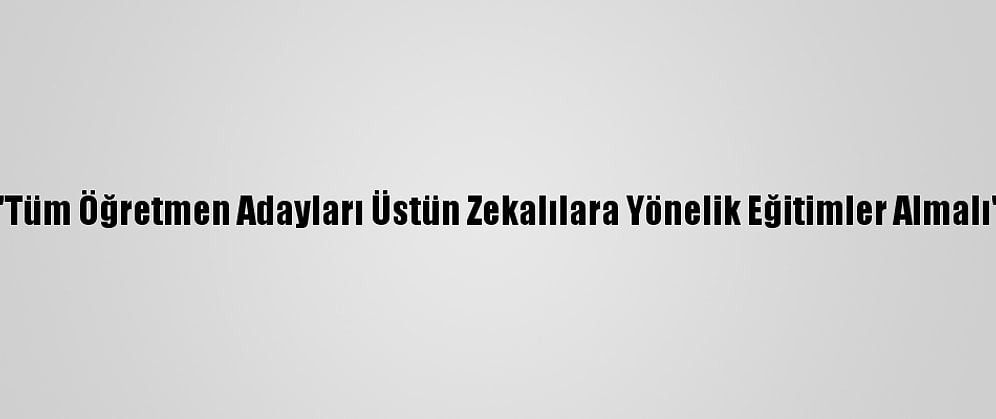 "Tüm Öğretmen Adayları Üstün Zekalılara Yönelik Eğitimler Almalı"
