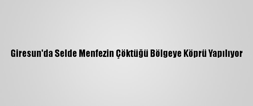 Giresun'da Selde Menfezin Çöktüğü Bölgeye Köprü Yapılıyor
