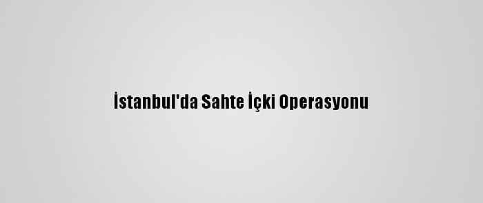 İstanbul'da Sahte İçki Operasyonu