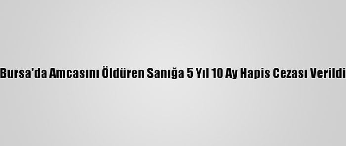 Bursa'da Amcasını Öldüren Sanığa 5 Yıl 10 Ay Hapis Cezası Verildi