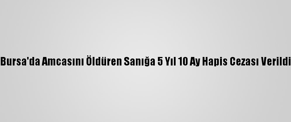 Bursa'da Amcasını Öldüren Sanığa 5 Yıl 10 Ay Hapis Cezası Verildi