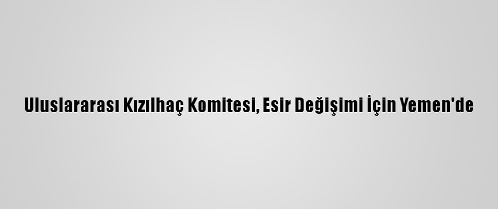 Uluslararası Kızılhaç Komitesi, Esir Değişimi İçin Yemen'de