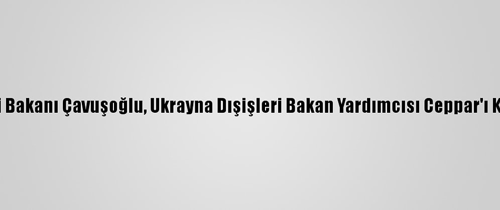 Dışişleri Bakanı Çavuşoğlu, Ukrayna Dışişleri Bakan Yardımcısı Ceppar'ı Kabul Etti
