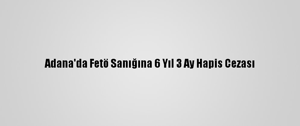 Adana'da Fetö Sanığına 6 Yıl 3 Ay Hapis Cezası