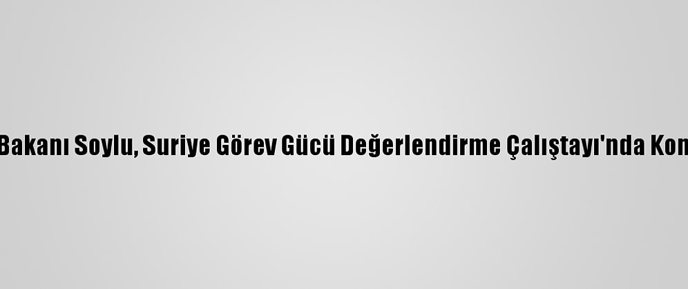 İçişleri Bakanı Soylu, Suriye Görev Gücü Değerlendirme Çalıştayı'nda Konuştu: (1)