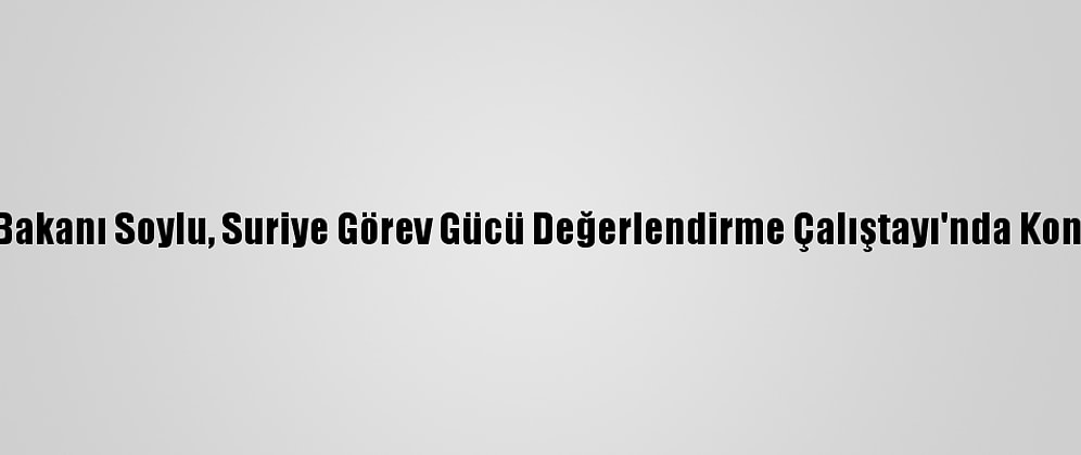 İçişleri Bakanı Soylu, Suriye Görev Gücü Değerlendirme Çalıştayı'nda Konuştu: (2)