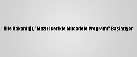 Aile Bakanlığı, "Muzır İçerikle Mücadele Programı" Başlatıyor