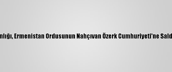 Dışişleri Bakanlığı, Ermenistan Ordusunun Nahçıvan Özerk Cumhuriyeti'ne Saldırısını  Kınadı: