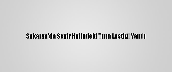 Sakarya'da Seyir Halindeki Tırın Lastiği Yandı