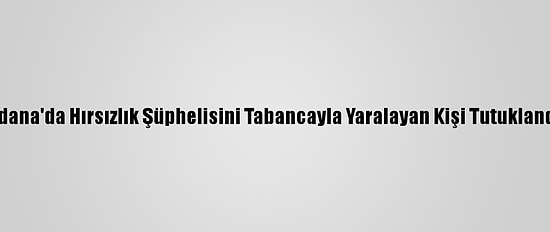 Adana'da Hırsızlık Şüphelisini Tabancayla Yaralayan Kişi Tutuklandı