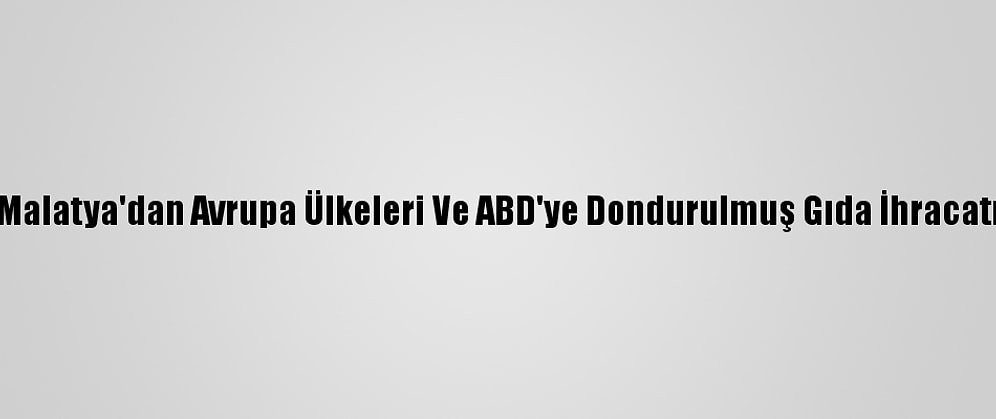 Malatya'dan Avrupa Ülkeleri Ve ABD'ye Dondurulmuş Gıda İhracatı