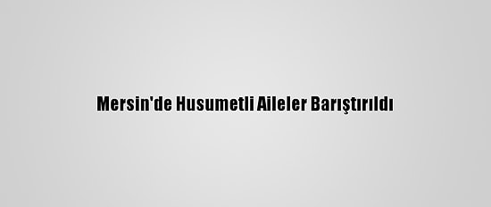 Mersin'de Husumetli Aileler Barıştırıldı