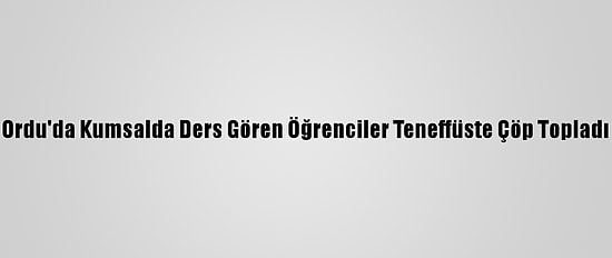 Ordu'da Kumsalda Ders Gören Öğrenciler Teneffüste Çöp Topladı