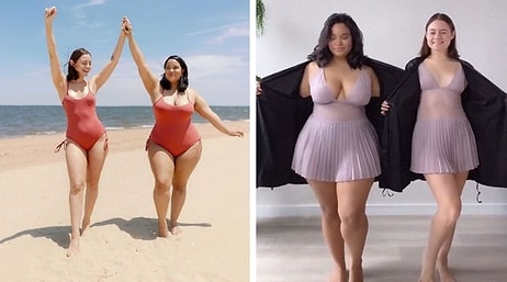 Две подруги показывают, как выглядят одинаковые вещи на разных типах телосложения (30 новых фото)