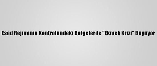 Esed Rejiminin Kontrolündeki Bölgelerde "Ekmek Krizi" Büyüyor