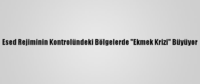 Esed Rejiminin Kontrolündeki Bölgelerde "Ekmek Krizi" Büyüyor