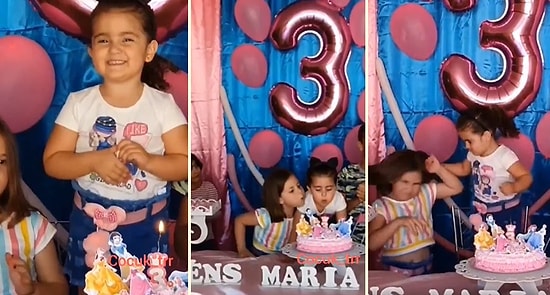 Kendi Doğum Günü Pastasındaki Mumlara Başkası Üfleyince Aşırı Sinirlenen Ufaklığın Saç Baş Yolmalı Görüntüleri