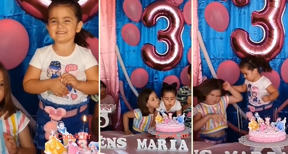 Kendi Doğum Günü Pastasındaki Mumlara Başkası Üfleyince Aşırı Sinirlenen Ufaklığın Saç Baş Yolmalı Görüntüleri