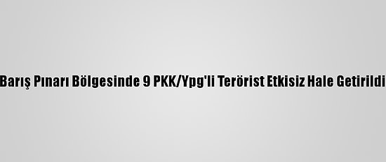 Barış Pınarı Bölgesinde 9 PKK/Ypg'li Terörist Etkisiz Hale Getirildi