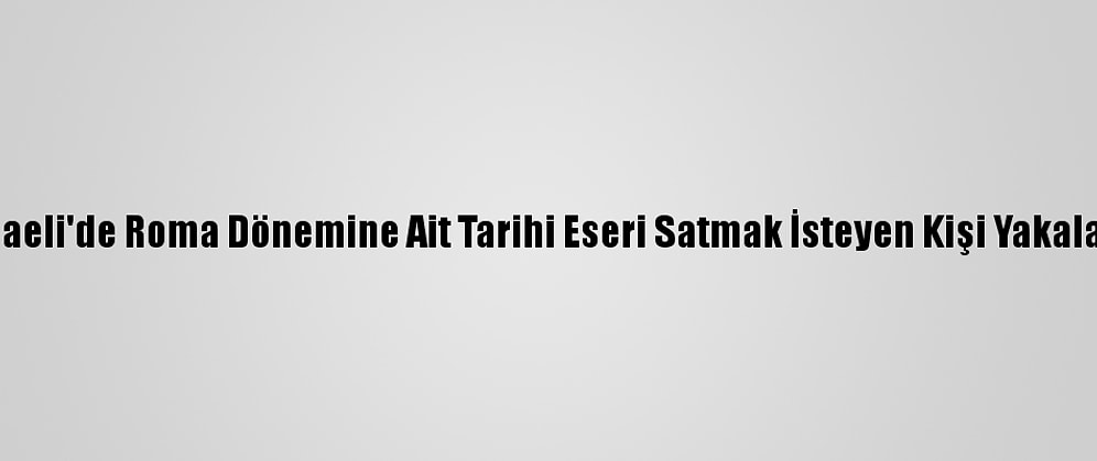 Kocaeli'de Roma Dönemine Ait Tarihi Eseri Satmak İsteyen Kişi Yakalandı