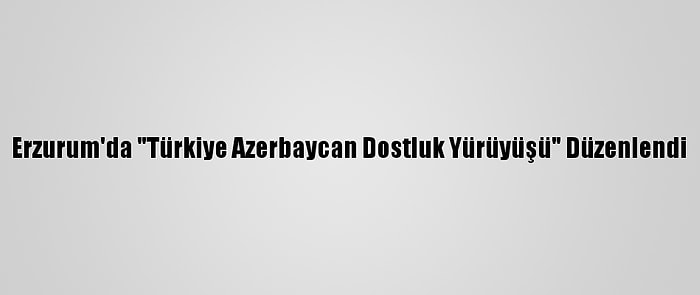 Erzurum'da "Türkiye Azerbaycan Dostluk Yürüyüşü" Düzenlendi