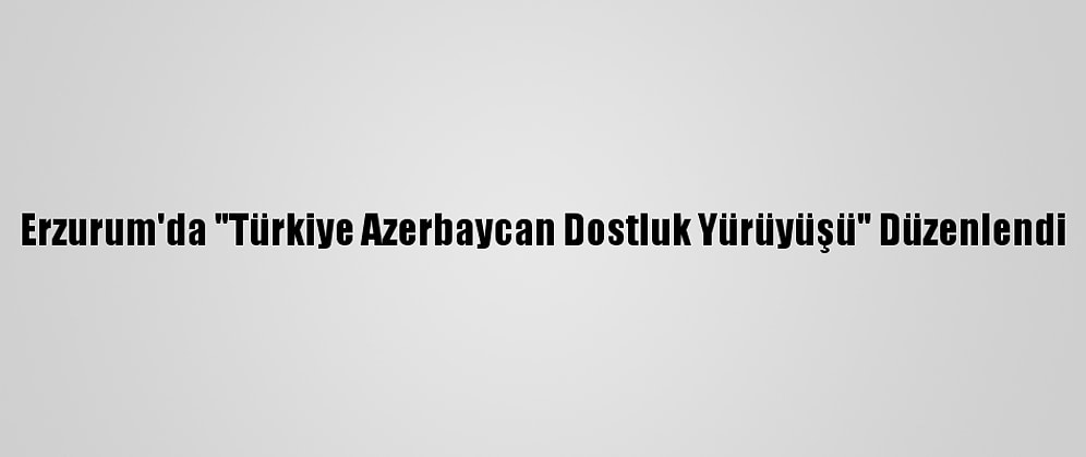 Erzurum'da "Türkiye Azerbaycan Dostluk Yürüyüşü" Düzenlendi
