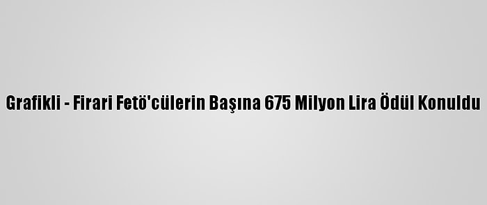 Grafikli - Firari Fetö'cülerin Başına 675 Milyon Lira Ödül Konuldu