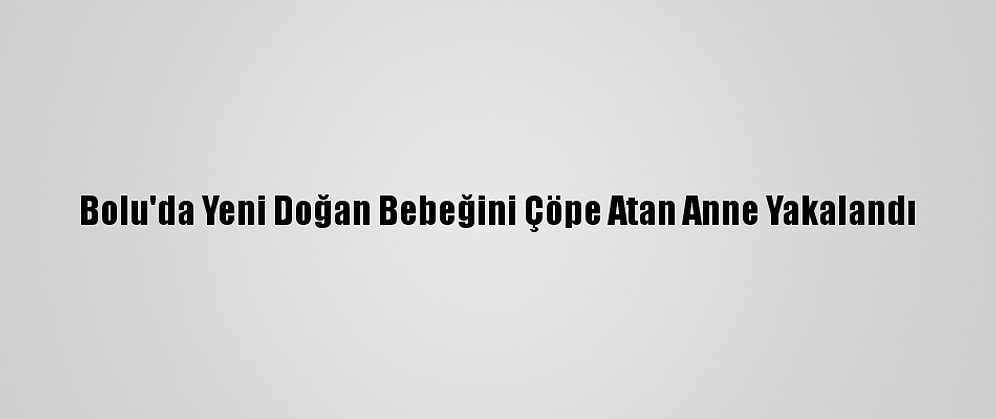Bolu'da Yeni Doğan Bebeğini Çöpe Atan Anne Yakalandı