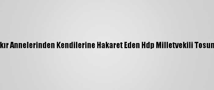 Diyarbakır Annelerinden Kendilerine Hakaret Eden Hdp Milletvekili Tosun'a Tepki