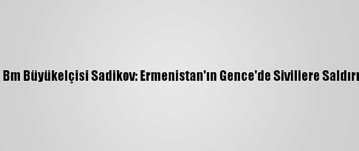 Azerbaycan'ın Bm Büyükelçisi Sadikov: Ermenistan'ın Gence'de Sivillere Saldırısı Savaş Suçu