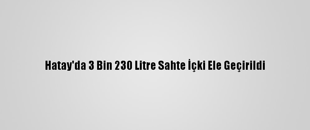 Hatay'da 3 Bin 230 Litre Sahte İçki Ele Geçirildi