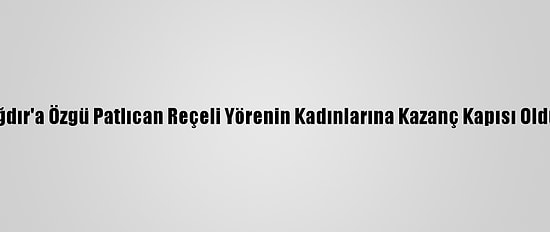Iğdır'a Özgü Patlıcan Reçeli Yörenin Kadınlarına Kazanç Kapısı Oldu