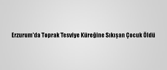 Erzurum'da Toprak Tesviye Küreğine Sıkışan Çocuk Öldü