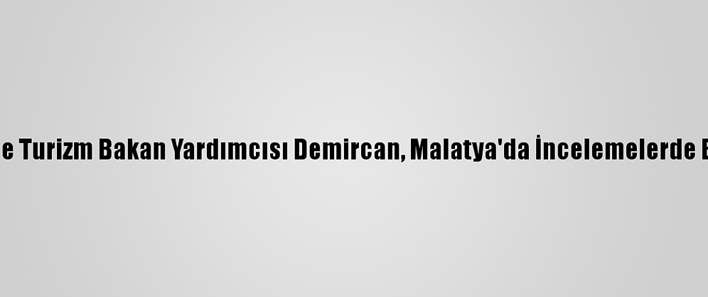 Kültür Ve Turizm Bakan Yardımcısı Demircan, Malatya'da İncelemelerde Bulundu