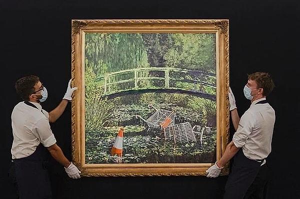 Banksy'nin Monet yorumlu tablosuna servet ödendi
