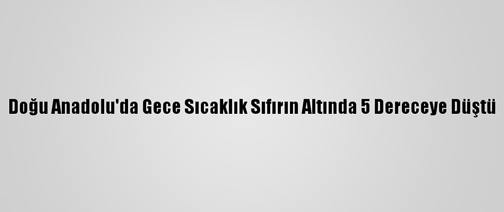 Doğu Anadolu'da Gece Sıcaklık Sıfırın Altında 5 Dereceye Düştü
