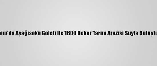 Kastamonu'da Aşağısökü Göleti İle 1600 Dekar Tarım Arazisi Suyla Buluşturulacak