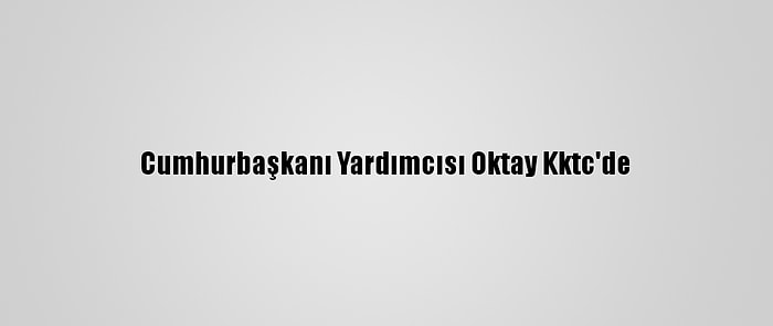 Cumhurbaşkanı Yardımcısı Oktay Kktc'de