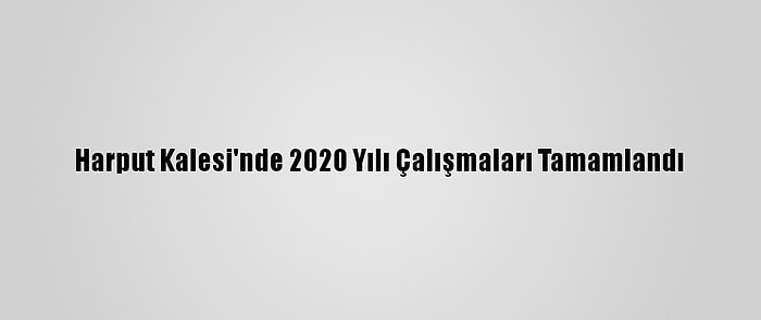 Harput Kalesi'nde 2020 Yılı Çalışmaları Tamamlandı